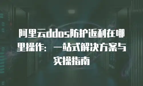 阿里云ddos防护返利在哪里操作：一站式解决方案与实操指南