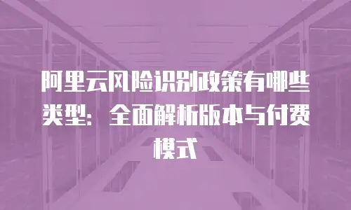阿里云风险识别政策有哪些类型：全面解析版本与付费模式