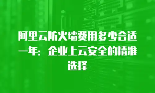 阿里云防火墙费用多少合适一年：企业上云安全的精准选择