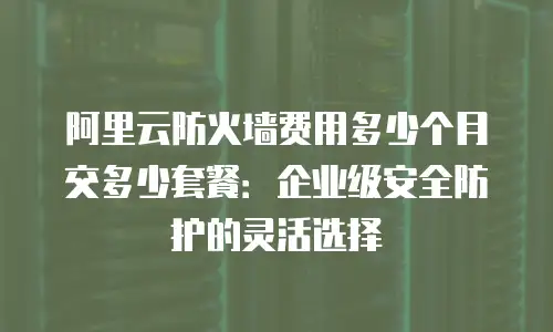 阿里云防火墙费用多少个月交多少套餐：企业级安全防护的灵活选择