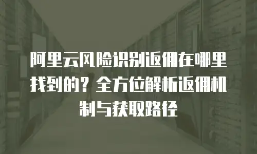 阿里云风险识别返佣在哪里找到的？全方位解析返佣机制与获取路径