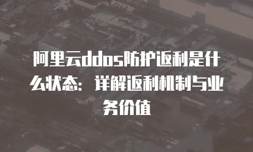 阿里云ddos防护返利是什么状态：详解返利机制与业务价值