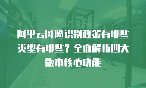 阿里云风险识别政策有哪些类型有哪些？全面解析四大版本核心功能