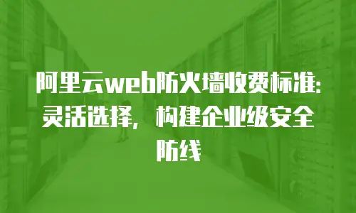 阿里云web防火墙收费标准：灵活选择，构建企业级安全防线