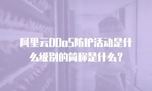 阿里云DDoS防护活动是什么级别的简称是什么？
