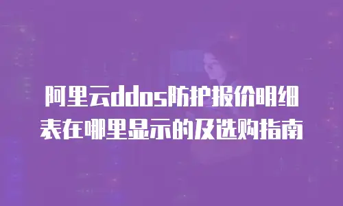 阿里云ddos防护报价明细表在哪里显示的及选购指南