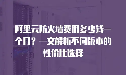 阿里云防火墙费用多少钱一个月？一文解析不同版本的性价比选择