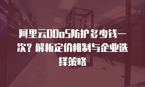 阿里云DDoS防护多少钱一次？解析定价机制与企业选择策略
