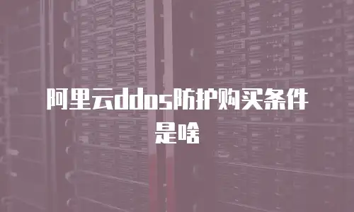 阿里云ddos防护购买条件是啥