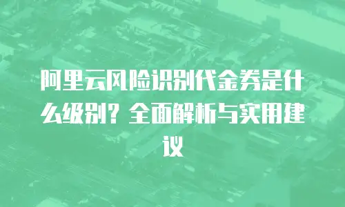 阿里云风险识别代金券是什么级别？全面解析与实用建议