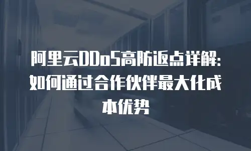 阿里云DDoS高防返点详解：如何通过合作伙伴最大化成本优势