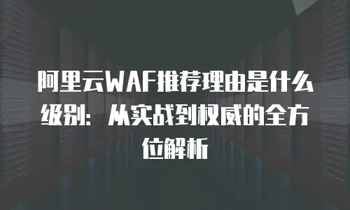阿里云WAF推荐理由是什么级别：从实战到权威的全方位解析