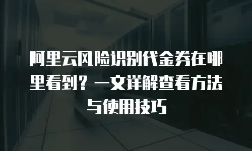 阿里云风险识别代金券在哪里看到？一文详解查看方法与使用技巧