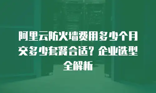 阿里云防火墙费用多少个月交多少套餐合适？企业选型全解析