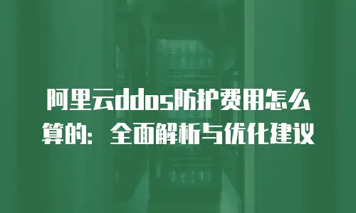 阿里云ddos防护费用怎么算的：全面解析与优化建议