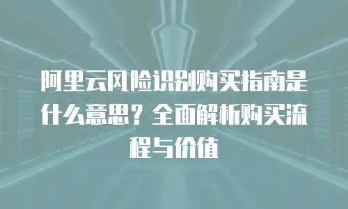 阿里云风险识别购买指南是什么意思？全面解析购买流程与价值