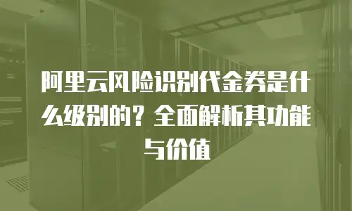 阿里云风险识别代金券是什么级别的？全面解析其功能与价值