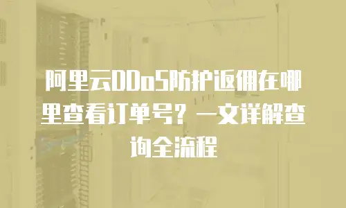 阿里云DDoS防护返佣在哪里查看订单号？一文详解查询全流程
