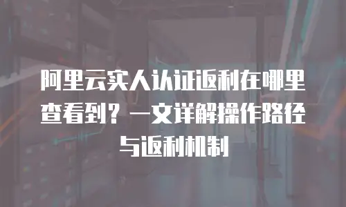 阿里云实人认证返利在哪里查看到？一文详解操作路径与返利机制
