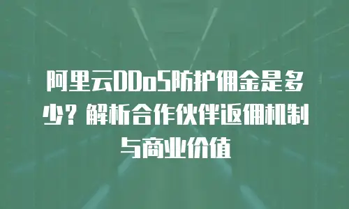 阿里云DDoS防护佣金是多少？解析合作伙伴返佣机制与商业价值