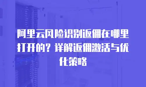 阿里云风险识别返佣在哪里打开的？详解返佣激活与优化策略