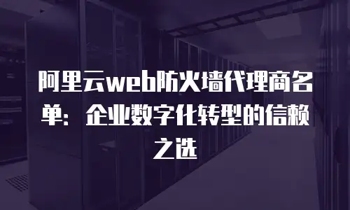 阿里云web防火墙代理商名单：企业数字化转型的信赖之选