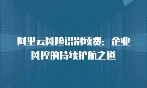 阿里云风险识别续费：企业风控的持续护航之道