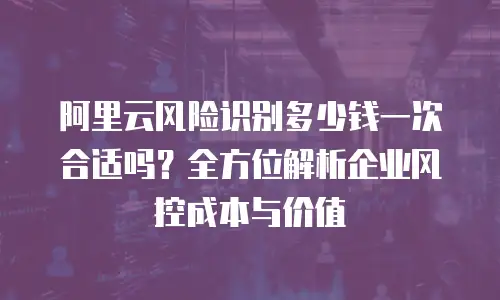 阿里云风险识别多少钱一次合适吗？全方位解析企业风控成本与价值