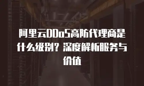 阿里云DDoS高防代理商是什么级别？深度解析服务与价值