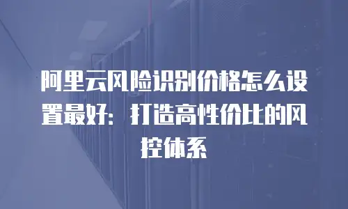 阿里云风险识别价格怎么设置最好：打造高性价比的风控体系