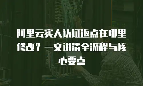 阿里云实人认证返点在哪里修改？一文讲清全流程与核心要点