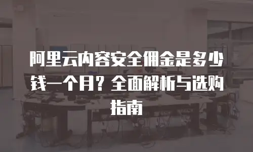 阿里云内容安全佣金是多少钱一个月？全面解析与选购指南