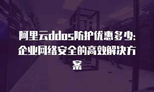 阿里云ddos防护优惠多少：企业网络安全的高效解决方案