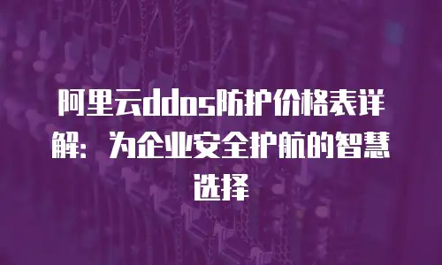 阿里云ddos防护价格表详解：为企业安全护航的智慧选择