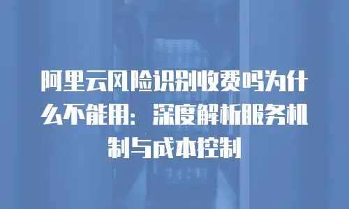 阿里云风险识别收费吗为什么不能用：深度解析服务机制与成本控制