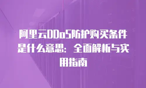 阿里云DDoS防护购买条件是什么意思：全面解析与实用指南