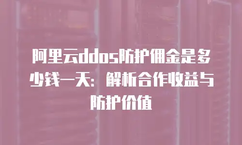 阿里云ddos防护佣金是多少钱一天：解析合作收益与防护价值