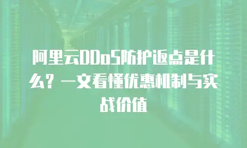 阿里云DDoS防护返点是什么？一文看懂优惠机制与实战价值