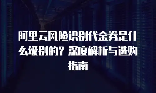 阿里云风险识别代金券是什么级别的？深度解析与选购指南
