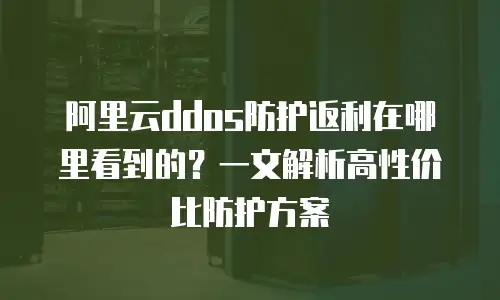 阿里云ddos防护返利在哪里看到的？一文解析高性价比防护方案