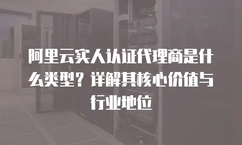 阿里云实人认证代理商是什么类型？详解其核心价值与行业地位