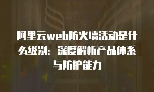 阿里云web防火墙活动是什么级别：深度解析产品体系与防护能力