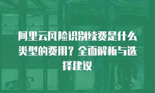 阿里云风险识别续费是什么类型的费用？全面解析与选择建议