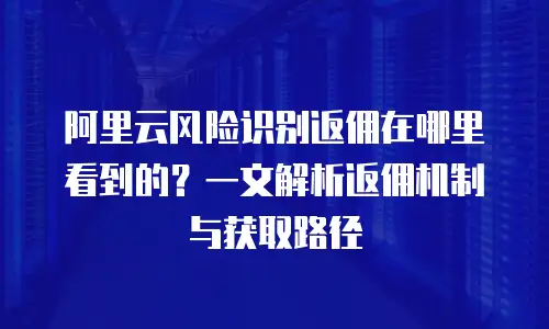 阿里云风险识别返佣在哪里看到的？一文解析返佣机制与获取路径