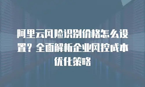 阿里云风险识别价格怎么设置？全面解析企业风控成本优化策略
