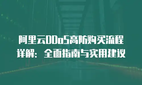 阿里云DDoS高防购买流程详解：全面指南与实用建议