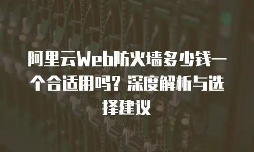 阿里云Web防火墙多少钱一个合适用吗？深度解析与选择建议