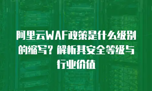 阿里云WAF政策是什么级别的缩写？解析其安全等级与行业价值
