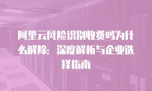 阿里云风险识别收费吗为什么解除：深度解析与企业选择指南