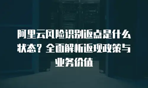阿里云风险识别返点是什么状态？全面解析返现政策与业务价值